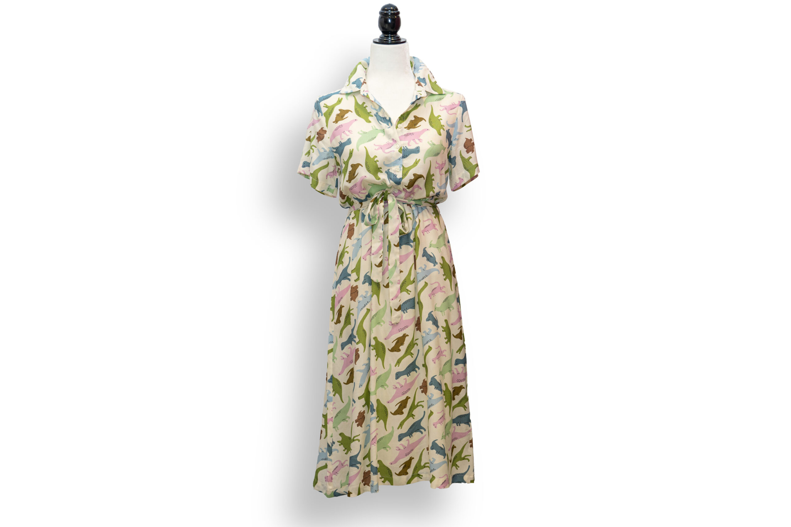 Vestido camisero estampado dinos