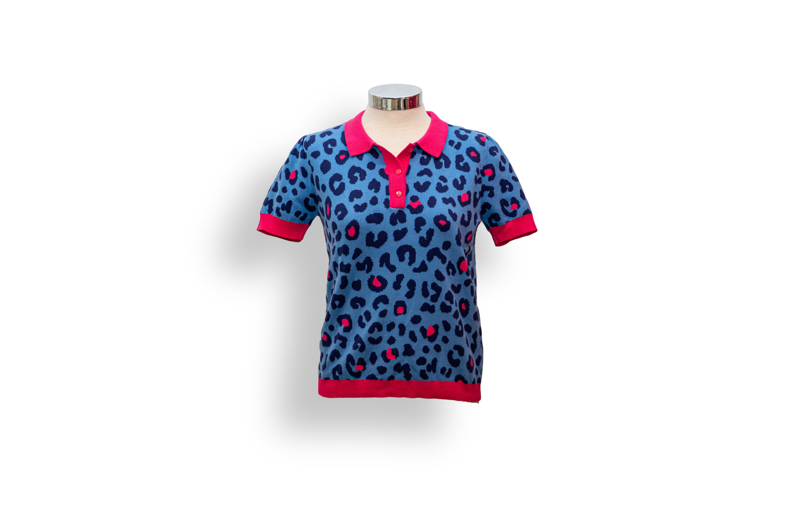 Jersey punto manga corta estampado animal.