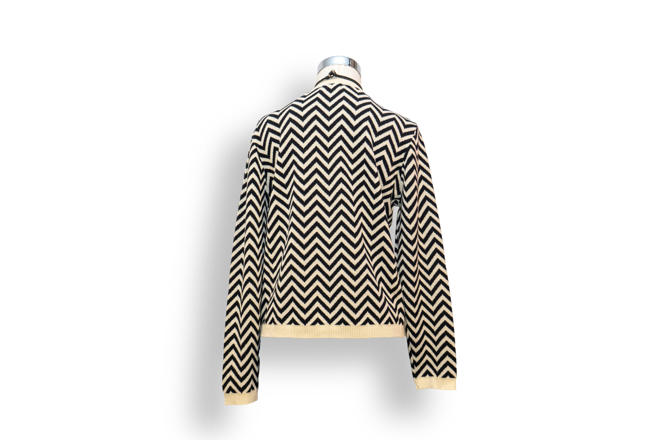 Chaqueta punto en beige y negra
